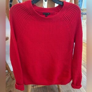 Express Women's Vibrant Red Crew Neck Sweater